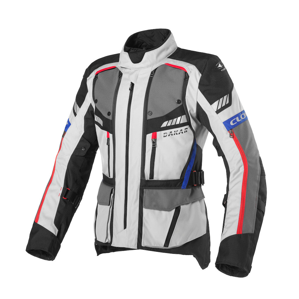 Dakar-2 Vented Adventure Jacket - Grey-Blue-Red